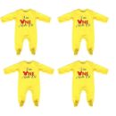 I Am One Month Old Baby Jumpsuit,New Born Baby Customised Name Baby Dress for Girl (Pack of 4) -