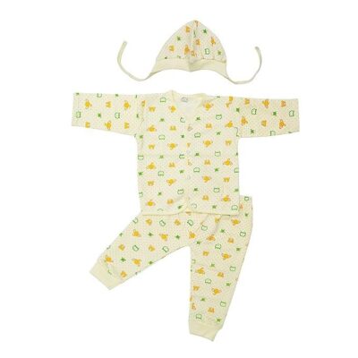 Baby Boys and Girls Hosiery Wear 3 Piece Set (Vest/T-Shirt, Pyjama/Track Pant and Cap)