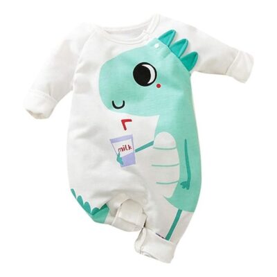 Hopscotch Boys and Girls Cotton Graphic Print Bodysuit In White Color