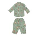 A toddler thing Organic Muslin Dyed Sleepsuit | Full Sleeves | Full Cover Dress | Top & Pants | Night Suit for Boys & Girls | Sleepwear Baby Products | Night Wear Rompers