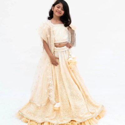Beige Ombre Lehenga Set