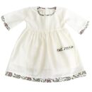 KOSHMOSH Pure Soft Cotton Frock for Baby Girl 3/4 Bell Sleeves Dress with Single Pocket Stylish Knee Length Casual Dress for Girls with Astar/Lining