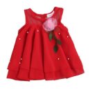 Hopscotch Baby Girls Knee Length Casual Dresses in White Color