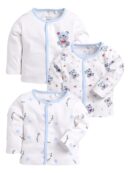 BABY GO Cotton Full Sleeve Regular Round Neck Front Open Pack Of 3 Tees For Baby Boy's Clothing Set