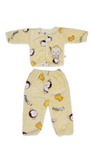 Printed Top-Pyjama Set for Baby Boys Yellow 0-6 Months