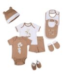 My Milestones 8 Pieces Half Sleeves New Born Baby Gift Set, Infant Gift Set, Clothing Set for Boys and Girls