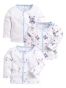 BABY GO Cotton Full Sleeve Regular Round Neck Front Open Pack Of 3 Tees For Baby Boy's Clothing Set