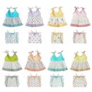 ABOUT SPACE New Born Baby Clothes - (Set of 8) New Born Baby Cotton Frocks with Nappies for Baby Girls - Multicolor Sleeveless Printed Jhabla Baby Wear, Infant Clothing Combo